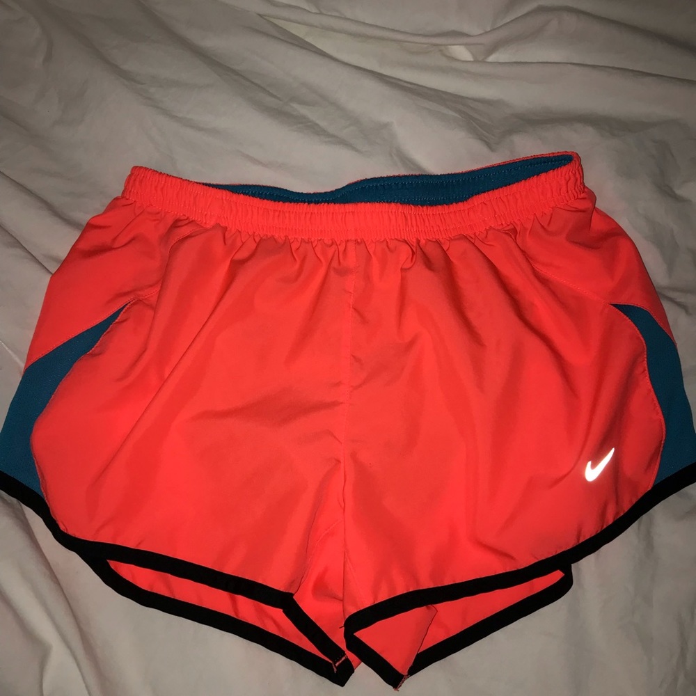 Orange and blue nike shorts